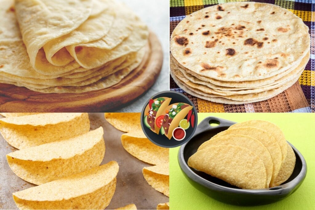 Picture with flour and corn tortillas
